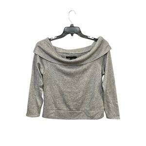 NWT Off the Shoulder Silver Sparkly Sweater WHBM Size Large Holiday Womens